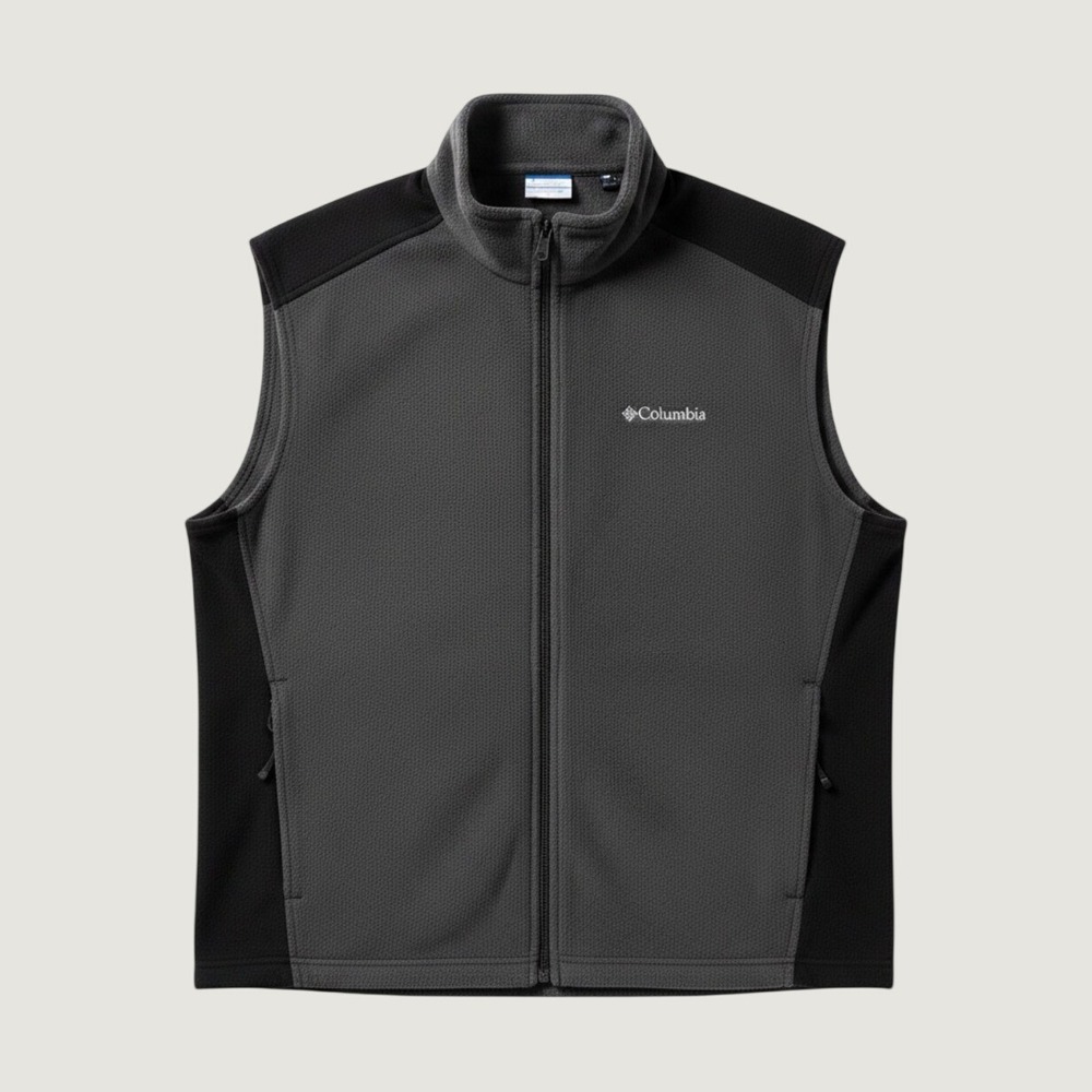 Men's Columbia Outdoors XL Grey & Black Zippered Fleece Vest